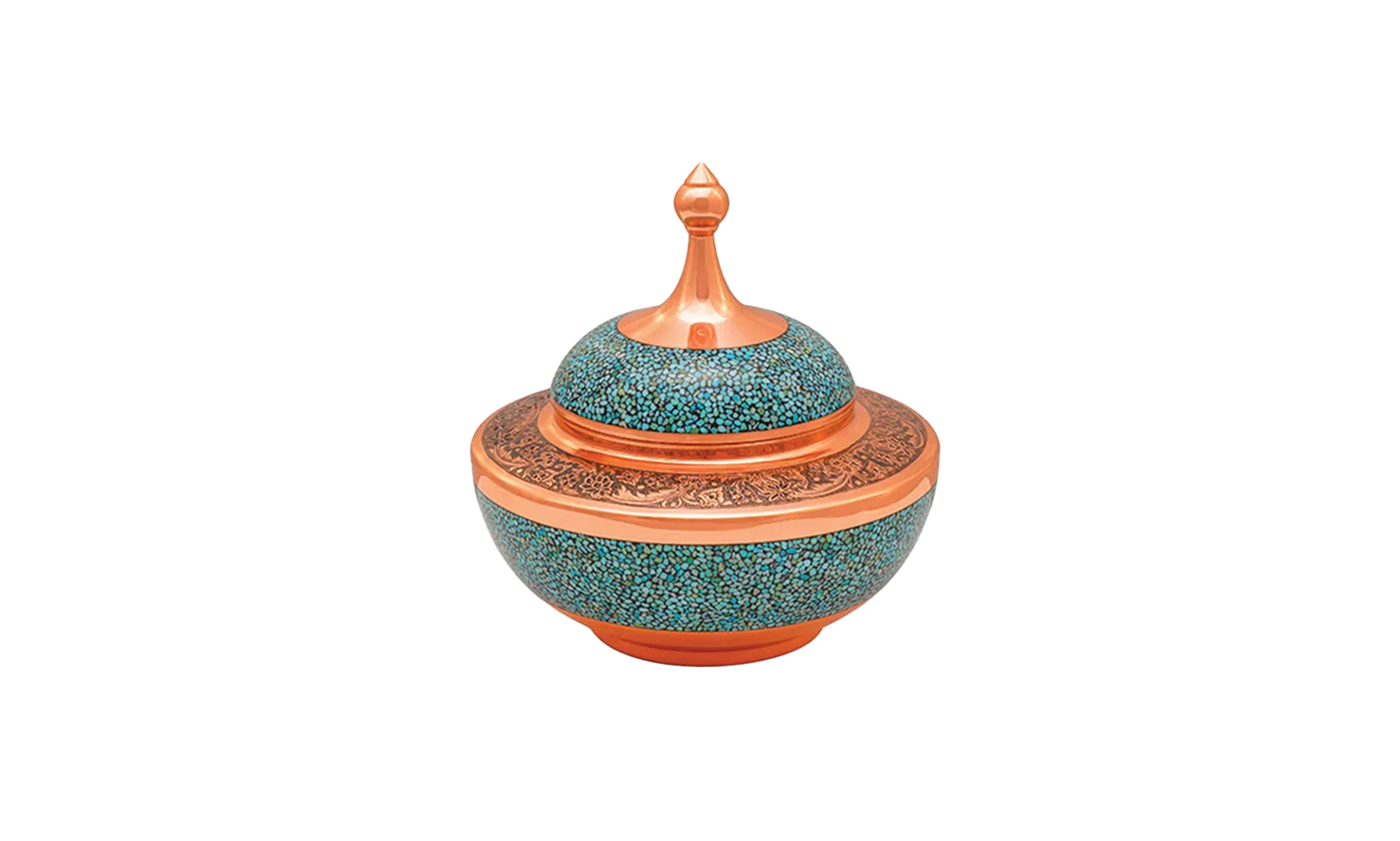 قندان سلجوقی مسی (فیروزه کوبی)