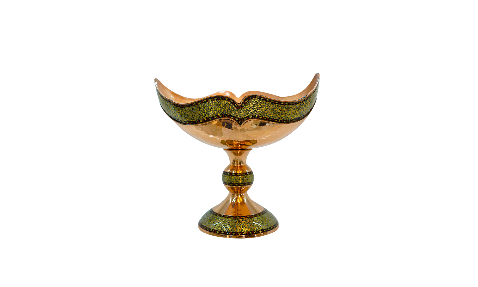 کشکول پایه دار (مس و خاتم)