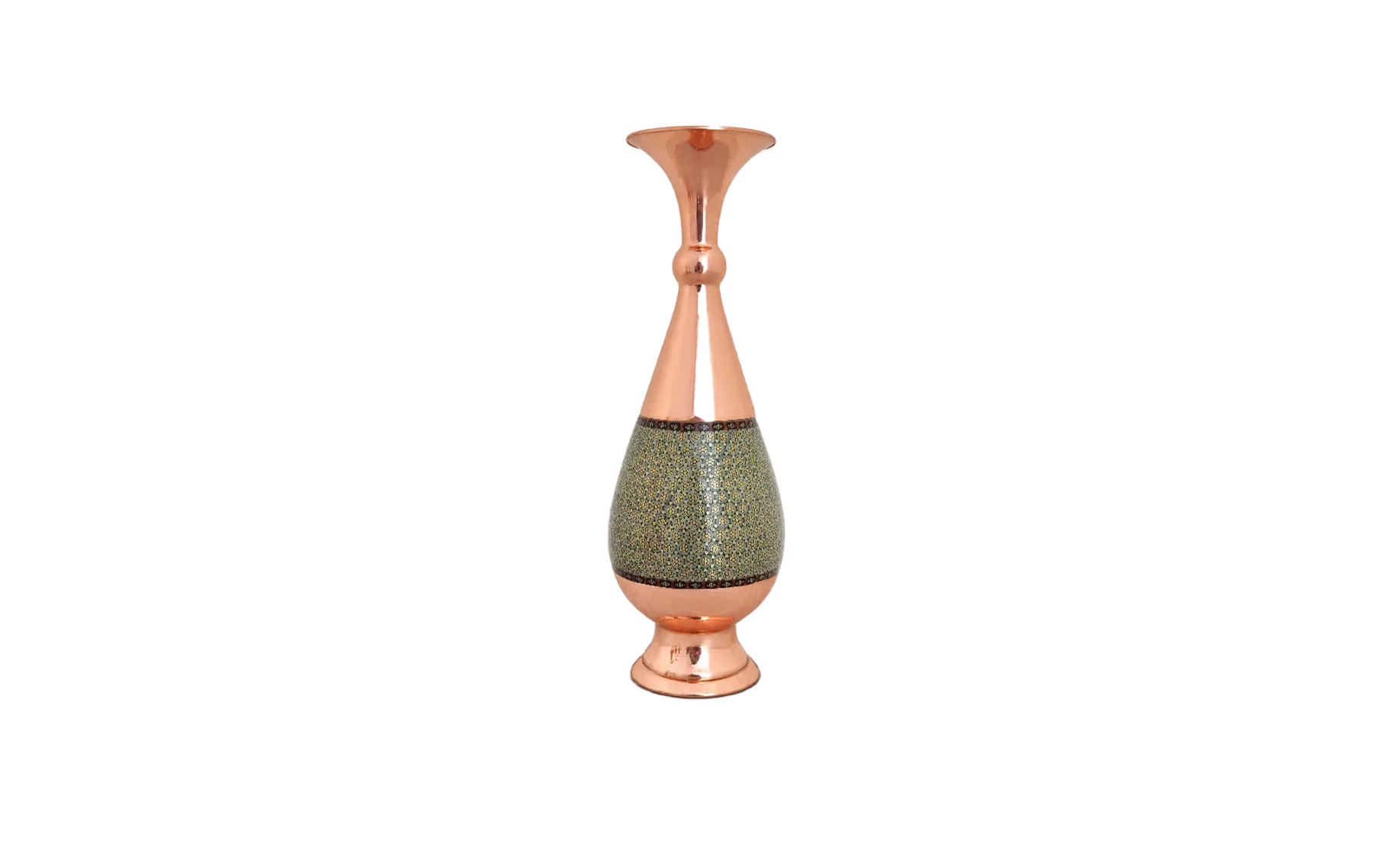 گلدان صراحی (مس و خاتم)